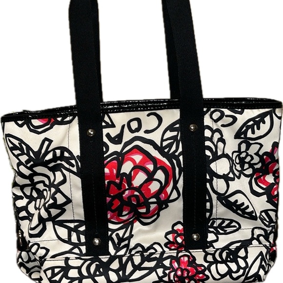 LOOK! Coach Poppy Daisy Graffiti Handbag Coach Poppy Daisy F16583 Purse Tote Bag - Picture 6 of 13